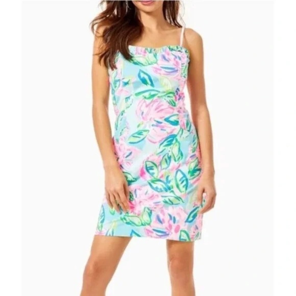 Lilly Pulitzer Brenda Stretch Dress Totally Blossom Size 2 - Picture 7 of 7